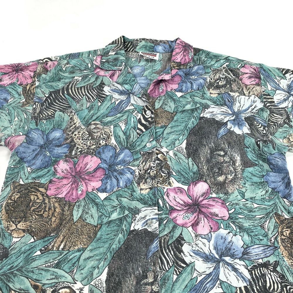 Floral Hawaiian Print Short Sleeve Button Up Shirt